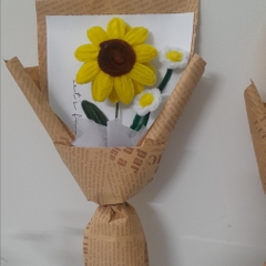 BÓ HOA HƯỚNG DƯƠNG KẼM NHUNG HANDMADE