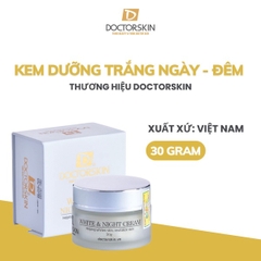 KEM DƯỠNG TRẮNG PHỤC HỒI VÀ NGĂN NGỪA LÃO HÓA DA BAN ĐÊM WHITE & NIGHT CREAM DOCTORSKIN 30G
