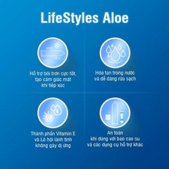 COMBO BAO CAO SU LIFESTYLES ZERO SUPER THIN (12 BAO/HỘP) + GEL BÔI TRƠN TINH CHẤT LÔ HỘI LIFESTYLES ALOE 50ML