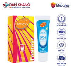 COMBO BAO CAO SU LIFESTYLES FANTASY (12 CÁI/HỘP) + GEL BÔI TRƠN LIFESTYLES WARM LOVIN' 50ML