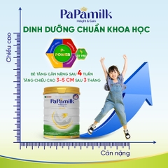 phẩm: Papamilk Height & Gain Sữa Non 24H chứa Tổ Yến – Tăng cường kháng thể, con tăng cân, tăng chiều cao vượt trội Lon 830gr