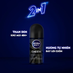 Lăn Ngăn Mùi NIVEA MEN Deep Than Hoạt Tính