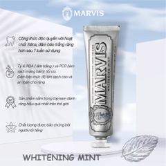 Kem Đánh Răng Marvis Whitening Mint 85ml - MÀU BẠC-Ý
