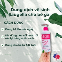 Dung Dịch Vệ Sinh Cho Bé Gái Saugella-Bé gái từ 3 -12 tuổi-pháp