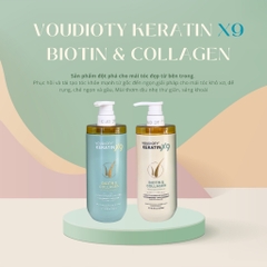 Bộ dầu gội xả Voudioty Keratin X9 Biotin & Collagen 500ml-Ý