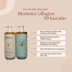 Bộ dầu gội xả Voudioty Keratin X9 Biotin & Collagen 500ml-Ý
