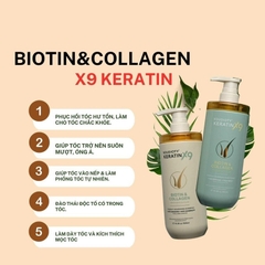 Bộ dầu gội xả Voudioty Keratin X9 Biotin & Collagen 500ml-Ý