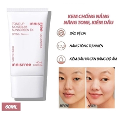 Kem Chống Nắng Innisfree Tone Up No Sebum Sunscreen EX 60ml-mẫu mới