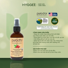 Dầu dưỡng hạt tầm xuân PURA D'OR Rosehip Seed Oil 118ml organic, hỗ trợ làm mờ vết rạn và mờ sẹo-mỹ