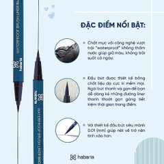 Dạ kẻ mắt Habaria màu đen-TQ