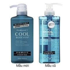 Sữa tắm nam Pharmaact Cool Body Soap 550ml - Bạc hà mát lạnh sạch nhẹ dịu da-nhật