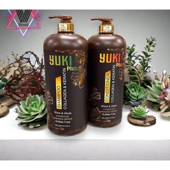 Dầu gội xả keratin yuki plus 2000ml chống rụng tóc mềm mượt