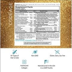 Viên uống kích thích mọc tóc, ngăn ngừa rụng tóc Codeage Hair Vitamins 120 viên