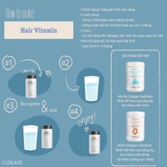 Viên uống kích thích mọc tóc, ngăn ngừa rụng tóc Codeage Hair Vitamins 120 viên