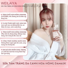 Sữa tắm Weilaiya trắng da cánh hoa hồng Damask 450ml-Trung Quốc