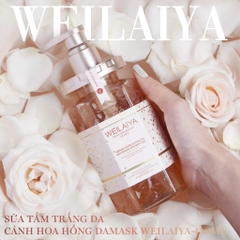 Sữa tắm Weilaiya trắng da cánh hoa hồng Damask 450ml-Trung Quốc