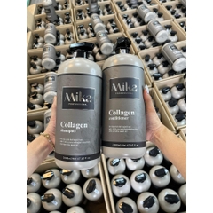 BỘ dầu gội xả collagen phục hồi tóc hư tổn MIKA 2000ML