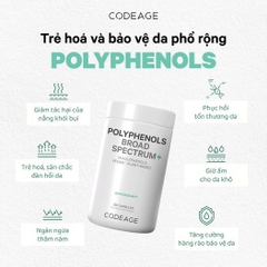 Viên uống chống nắng, sáng da CodeAge Polyphenols Broad Spectrum 120 viên