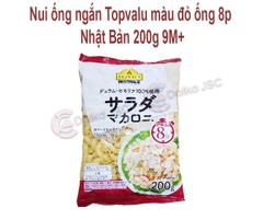 Nui ống ngắn Topvalu màu đỏ ống 8p- nhật bản-200g-9m+