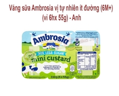 Váng sữa Ambrosia vị tự nhiên ít đường( 6M+) ( vị 6hx 55g) -Anh