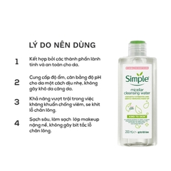 Nước Tẩy Trang Micellar Cleansing Water 200ml - Simple