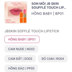 SON MÔI JB SKIN SOUFFLÉ TOUCH LIPSTICK 4G-  SON LÌ CÓ DƯỠNG CAO CẤP JBSKIN