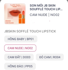 SON MÔI JB SKIN SOUFFLÉ TOUCH LIPSTICK 4G-  SON LÌ CÓ DƯỠNG CAO CẤP JBSKIN