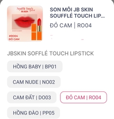 SON MÔI JB SKIN SOUFFLÉ TOUCH LIPSTICK 4G-  SON LÌ CÓ DƯỠNG CAO CẤP JBSKIN