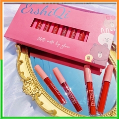 SON KEM ERSHIQI VELVET SET SON 10 CÂY LÊN MÀU TƯƠI BÓNG MỊN MÀ, SON MÔI DƯỠNG CHỐNG KHÔ TẠO CẢM GIÁC CĂNG MỌNG ĐÔI MÔI- KIM