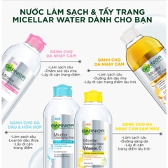 Nước tẩy trang Garnier Micellar 400ml Nga
