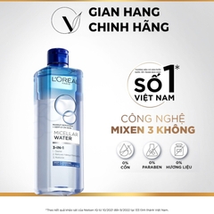Nước tẩy trang và làm sạch sâu 3-in-1 L’Oreal Paris Micellar Water 400ml
