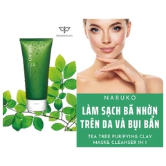 Sữa Rửa Mặt Naruko Tràm Trà Tea Tree Purifying Clay Mask & Cleanser In 120g