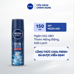 Xịt Ngăn Mùi NIVEA MEN Cool Kick Mát Lạnh (150 ml)