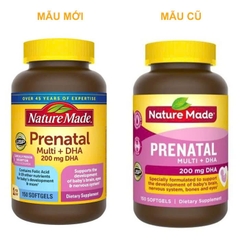 Viên Vitamin bầu Nature Made prenatal Multi +DHA Mỹ 150 viên