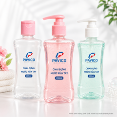 Chai đựng nước rửa tay 200ml dáng eo nhẹ dùng vòi pump