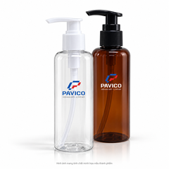 Chai nhựa 200ml PET trong suốt và màu nâu cổ 24mm Pavico