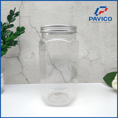 Hũ PET lục giác 1050ml - Hũ lục giác bao bì thực phẩm - Hũ nhựa đựng thực phẩm