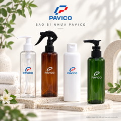 Bộ sưu tập chai nhựa 200ml PET Pavico nhiều màu cho toner lotion dầu gội sữa tắm