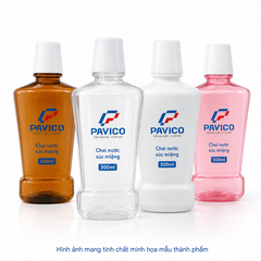 Bộ chai nước súc miệng Pavico nhiều màu cho thương hiệu oral care