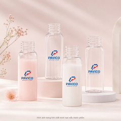Mẫu chai lọ mỹ phẩm đẹp Pavico dáng trụ trong suốt
