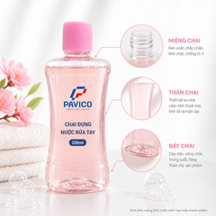 Chi tiết vỏ chai đựng nước rửa tay với miệng ren và đáy dày
