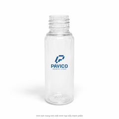 Lọ chiết mỹ phẩm trong suốt dáng trụ Pavico trên nền trắng