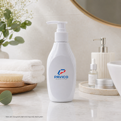 Chai PET trắng sứ 220ml dùng làm bao bì sữa tắm và sản phẩm chăm sóc cơ thể