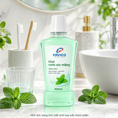 Chai nước súc miệng 300ml ứng dụng trong phòng tắm