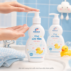 Ứng dụng chai sữa tắm cho em bé