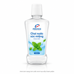 Chai nước súc miệng 300ml trong suốt nắp vặn Pavico