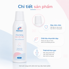 Chi tiết nắp, cổ và thân chai đựng sữa rửa mặt