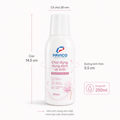 Kích thước chai đựng dung dịch vệ sinh 250ml