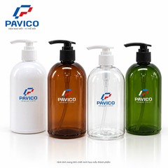 Bộ chai dầu gội và chai sữa tắm PET 500ml Pavico nhiều màu