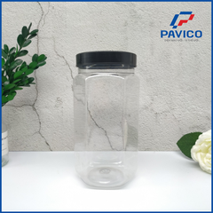 Hũ PET lục giác 1050ml - Hũ lục giác bao bì thực phẩm - Hũ nhựa đựng thực phẩm